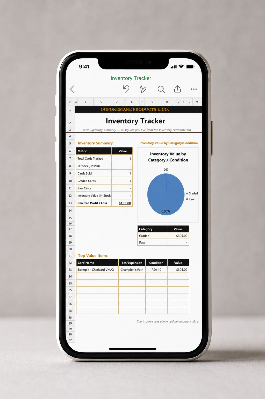 Pokémon Card Inventory Tracker Spreadsheet for Resellers